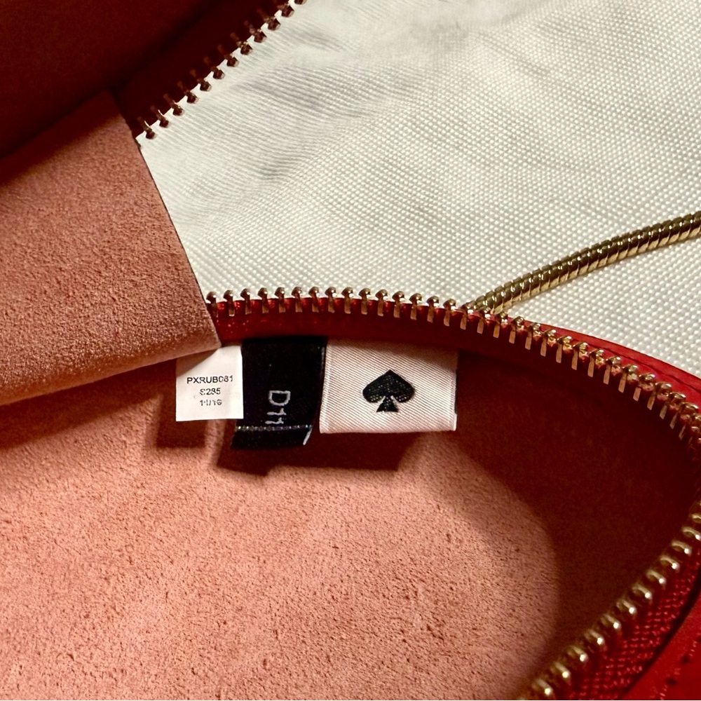 RARE Kate Spade Red Leather Heart Crossbody Shoulder Bag - Picture 9 of 10